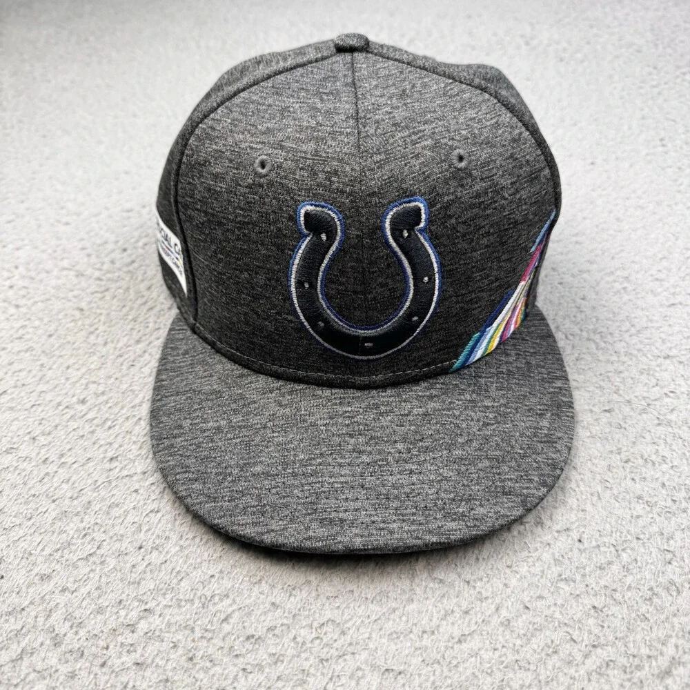INDIANAPOLIS COLTS Hat Cap Mens 7 1/2 Gray Fitted Crucial Catch 100 NFL Season